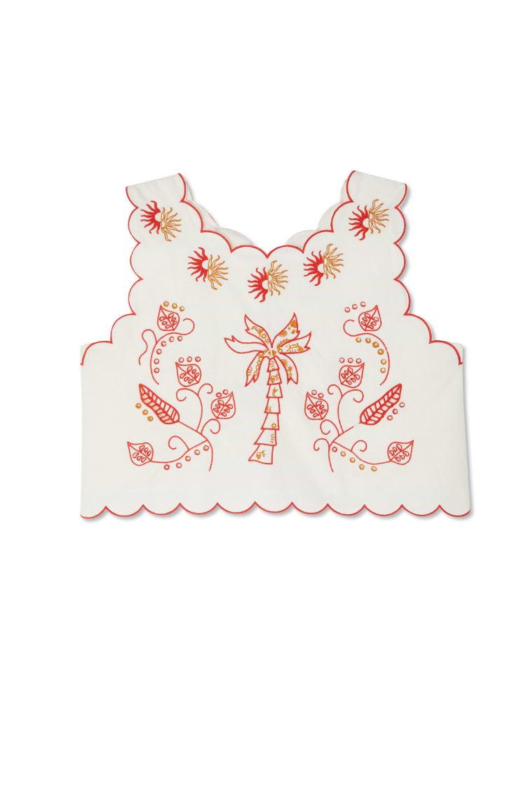 Cream and Red Pollenca Top