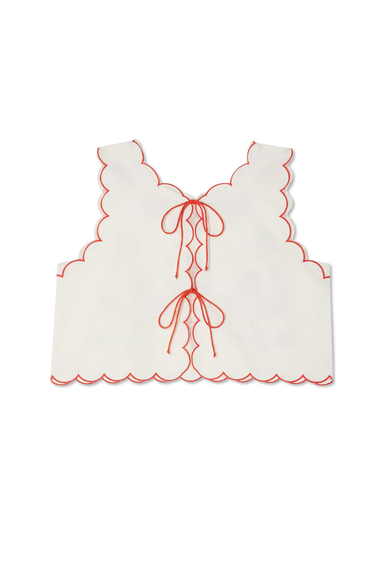 Cream and Red Pollenca Top