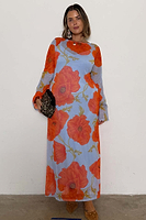 Thumbnail for Blue Poppy Aria Mesh Dress