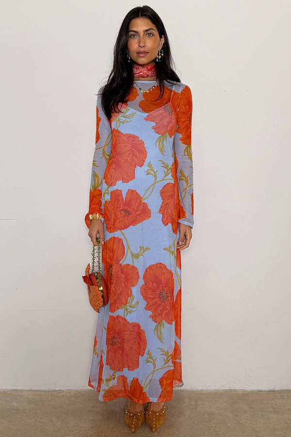 Blue Poppy Aria Mesh Dress