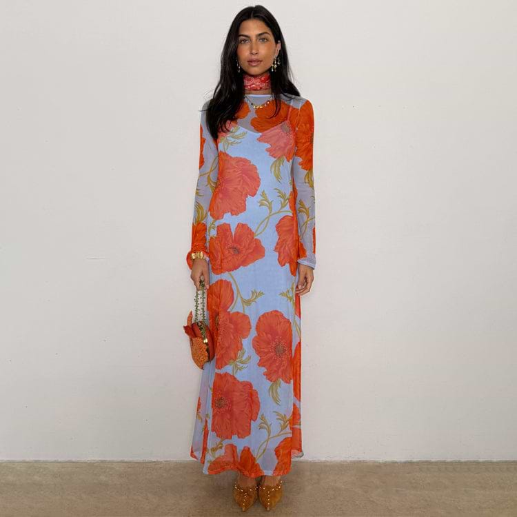 Blue Poppy Aria Mesh Dress