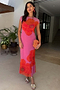 Pink Poppy Sleeveless Mesh Dress
