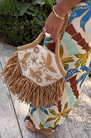 Thumbnail for Cream Raffia Cove Mini Bag