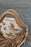Thumbnail for Cream Raffia Cove Mini Bag