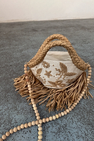 Thumbnail for Cream Raffia Cove Mini Bag