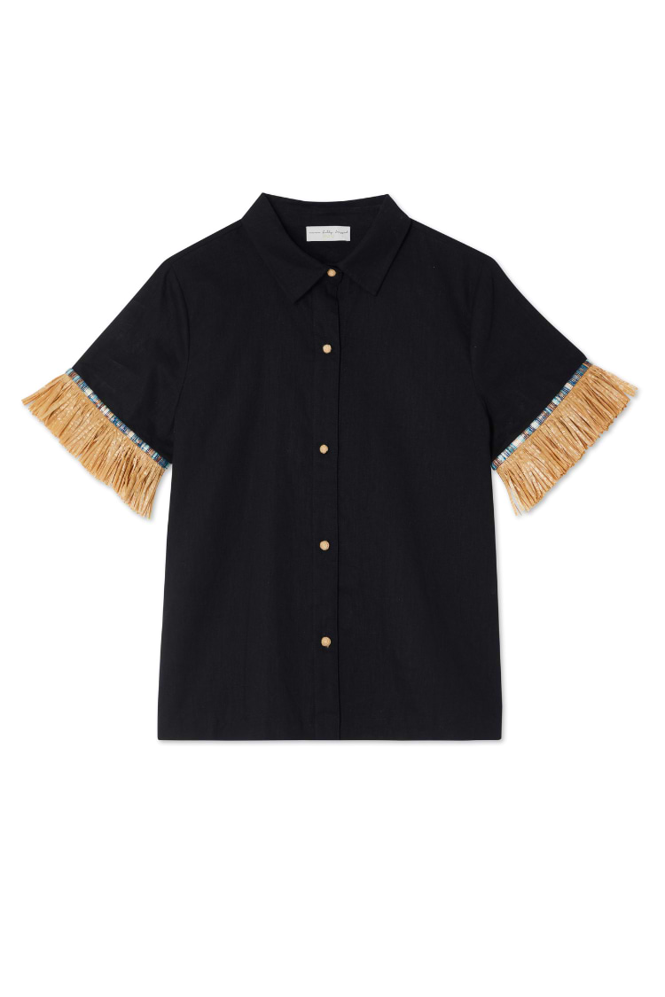 Black Raffia Shirt