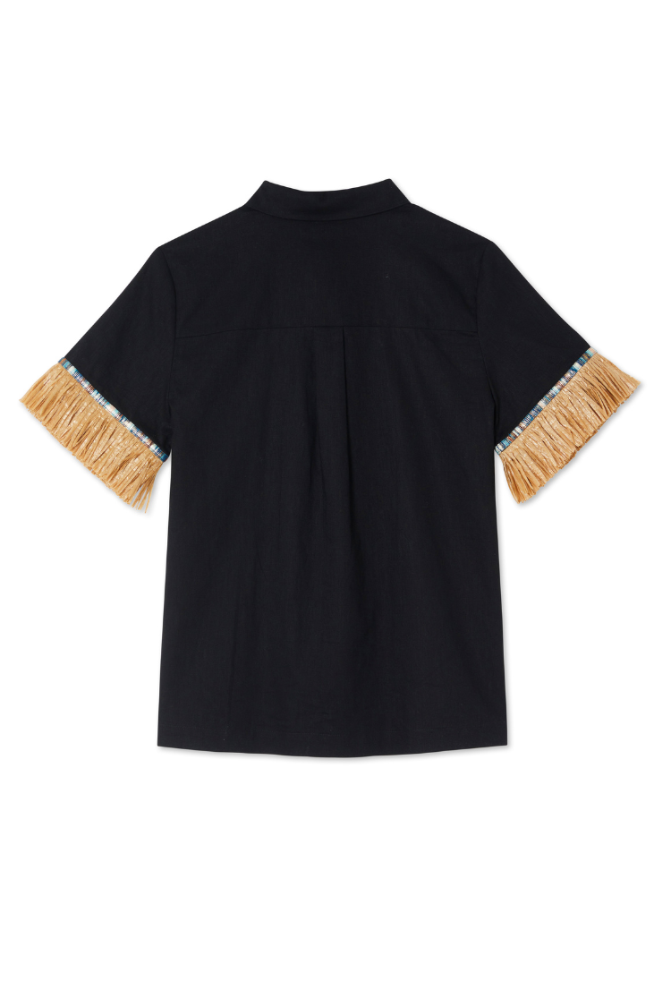 Black Raffia Shirt