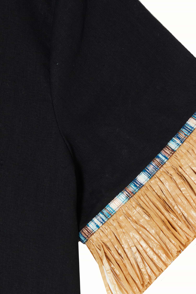 Black Raffia Shirt
