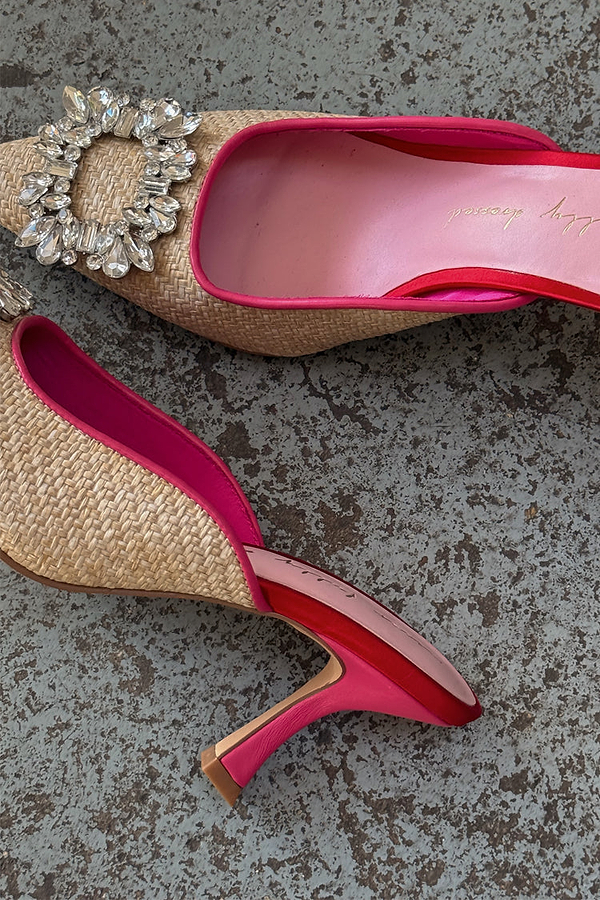 Raffia Buckle City Mules – Never Fully Dressed