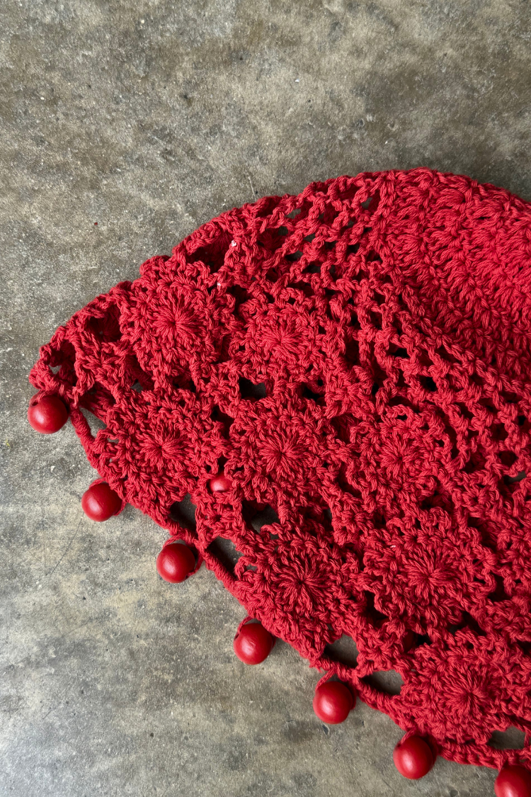 Red Crochet Beanie