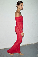 Thumbnail for caption_Model wears Red Diaz Dress in UK size 8/ US 4