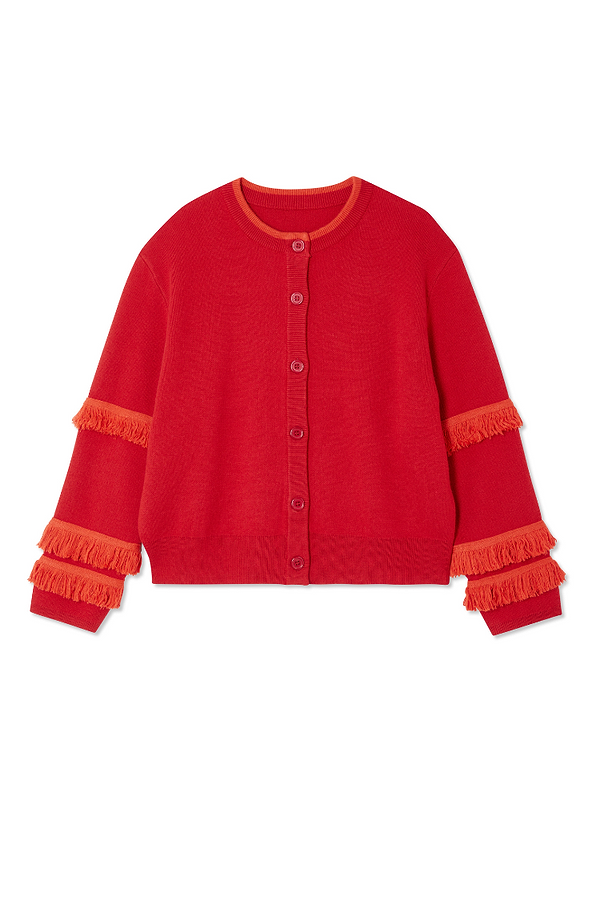 Red fringe sweater discount