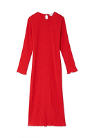 Thumbnail for Red Gaia Plisse Dress Petite