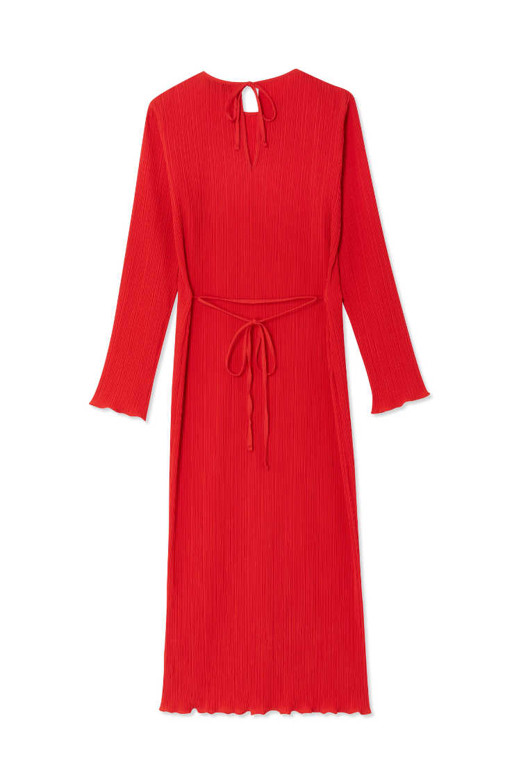 Red Gaia Plisse Dress