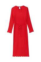 Thumbnail for Red Gaia Plisse Dress Petite