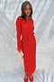 Red Gaia Plisse Dress