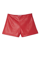 Thumbnail for Deep Red Vegan Leather Shorts