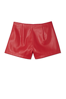 Thumbnail for Deep Red Vegan Leather Shorts