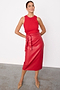 Deep Red Vegan Leather Jaspre Skirt Petite