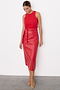 Deep Red Vegan Leather Jaspre Skirt Petite