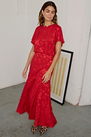 Thumbnail for caption_Model wears  Red Kissed by NFD Erin Dress in UK size 8/ US 4