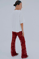 Thumbnail for caption_Model wears Red Lace Trousers in UK size 6/ US 2