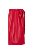 Thumbnail for Deep Red Vegan Leather Jaspre Skirt Petite