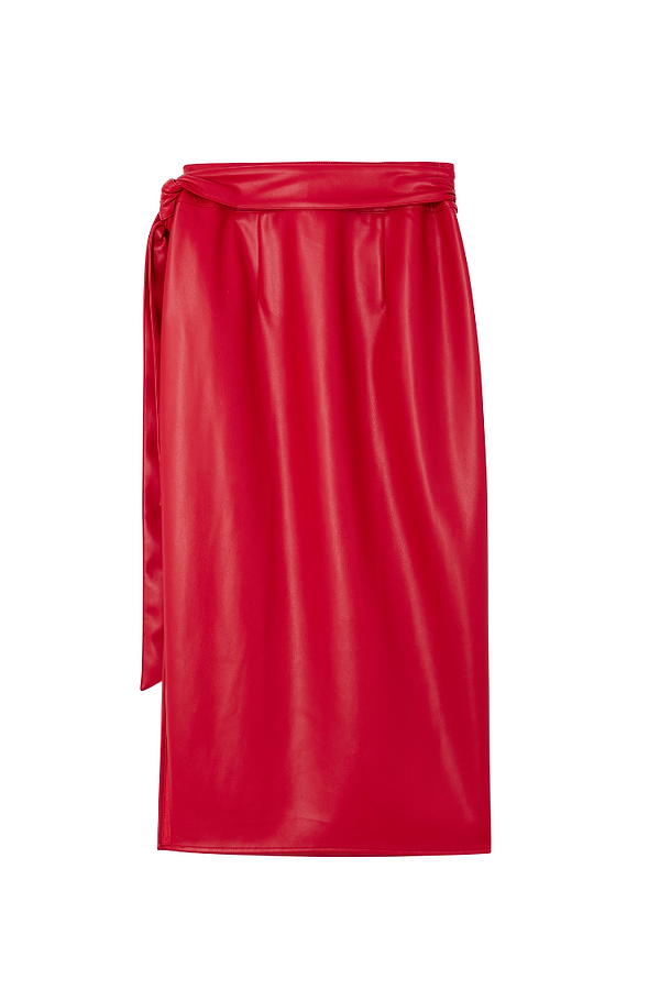 Red leather skirt general pants discount