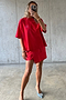 Red Cotton Blend Mini Jaspre Skirt