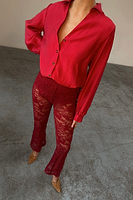 Thumbnail for caption_Model wears Red Miley Shirt in UK size 8 / US 4  