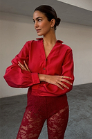 Thumbnail for caption_Model wears Red Miley Shirt in UK size 8 / US 4  