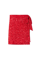 Thumbnail for Red Sequin Mini Jaspre Skirt