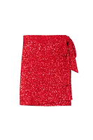 Thumbnail for Red Sequin Mini Jaspre Skirt Petite