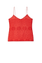 Red Broderie Cami Top