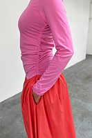 Thumbnail for caption_Model wears Red and Pink Long Sleeve Lola Dress in UK size 10/ US 6