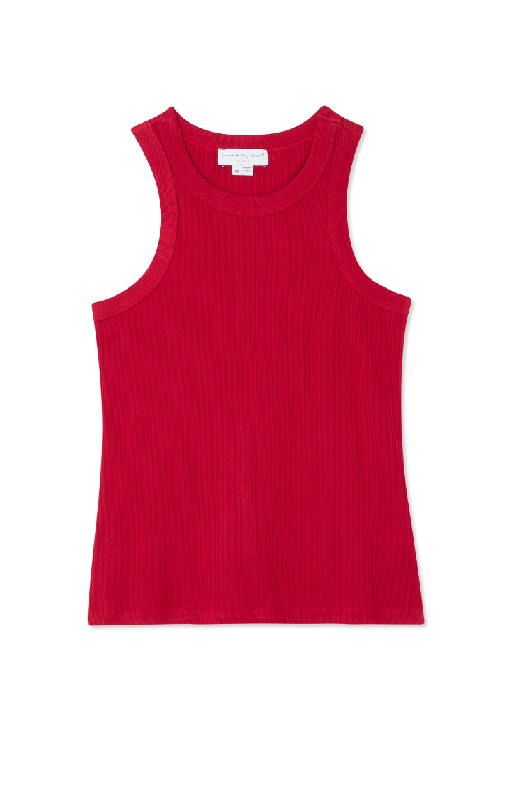 Deep Red Rib Tank Top