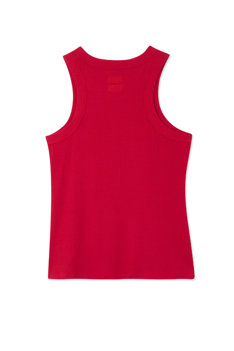 Deep Red Rib Tank Top