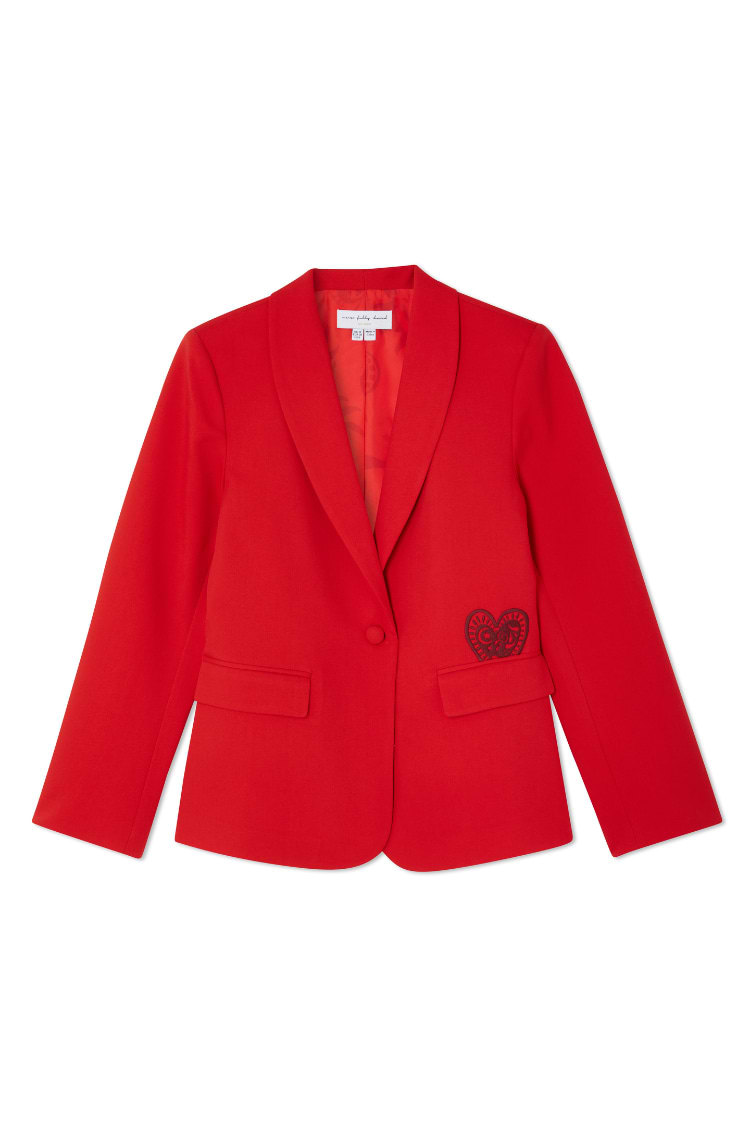 Red Sundazed Romance Blazer