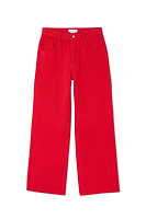 Thumbnail for Red Denim Scallop Jeans Petite