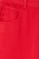 Thumbnail for Red Denim Scallop Jeans Petite