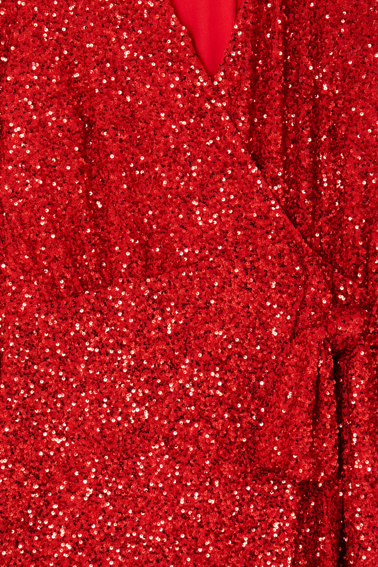 Red Sequin Mini Vienna Dress