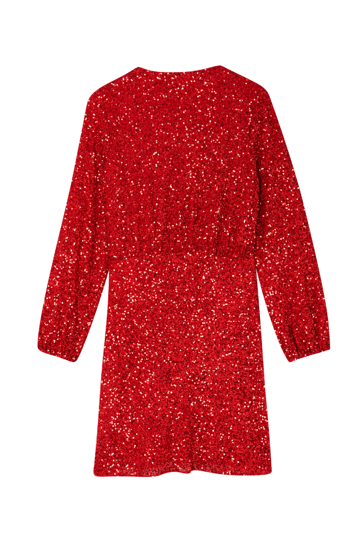 Red Sequin Mini Vienna Dress