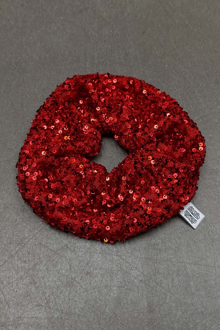 Red Sequin Scrunchie