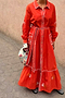 Red and Cream Pollenca Shirt Dress