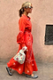 Red and Cream Pollenca Shirt Dress
