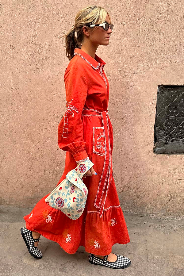 Red and Cream Pollenca Shirt Dress – Never Fully Dressed