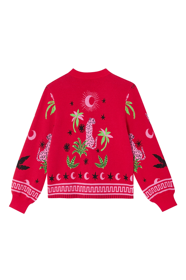 Red evening cardigan on sale