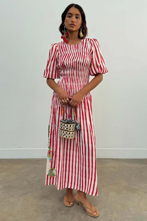 Red Stripe Nara Dress