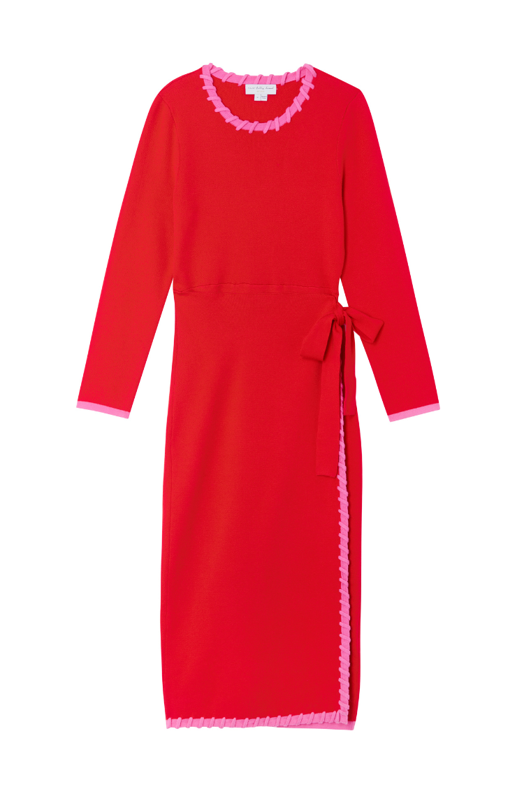 Red and Pink Sydney Wrap Dress