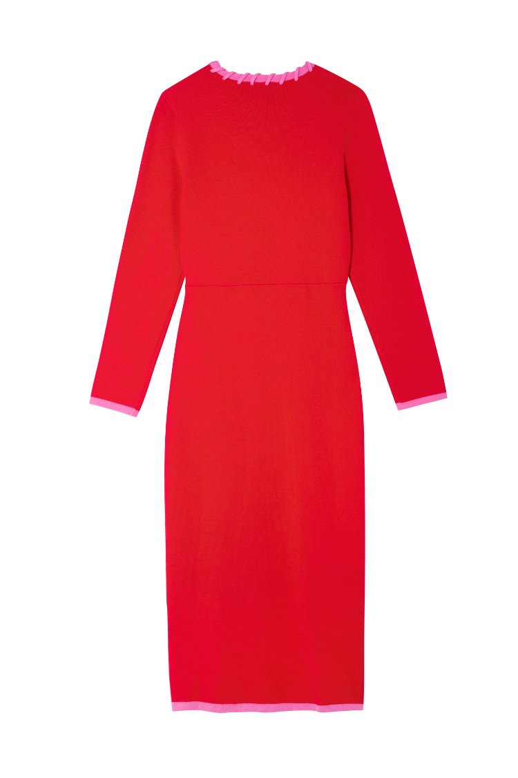 Red and Pink Sydney Wrap Dress